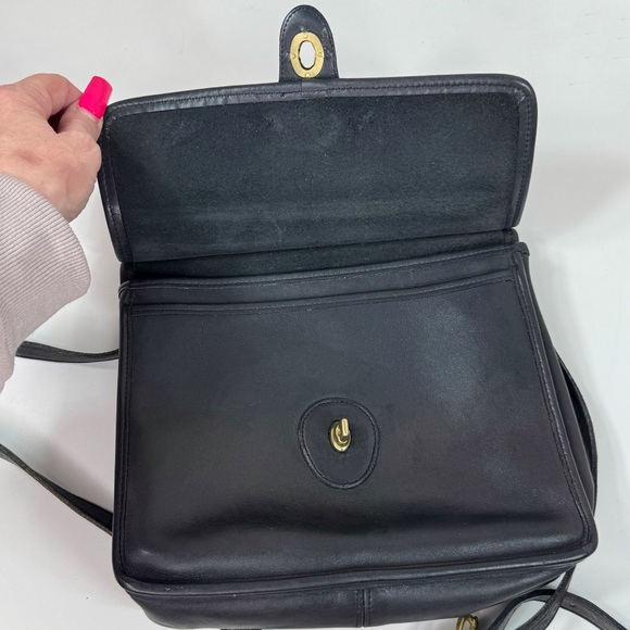 Coach Vintage 1994 Willis Leather Crossbody Bag 9927 Black - Picture 8 of 14